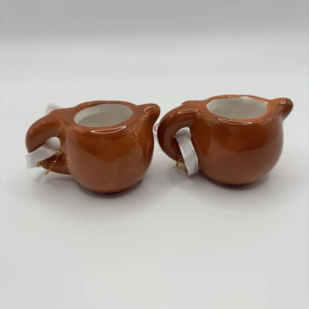 Mr Christmas 2022 Nostalgic REINDEER Mini Mug Ornament‎ Set of 2 NWT Retro
